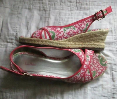 L.L. Bean женщин 8 М многоцветный на танкетке сандалии в хорошем состоянии - Изображение 1 из 4