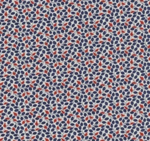 BTFQ 1930's Reproduction Moda Fabrics Chloe's Closet 1933 Red Navy White Vine - Picture 1 of 2
