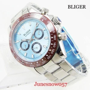 BLIGER Men Watch Date Window 39mm Polished Case Mechanical Men Wristwatch - Picture 1 of 6