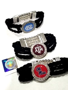 Pulsera universitaria con licencia oficial de la NCAA - tacones de alquitrán Ole Miss, A&M - Imagen 1 de 9