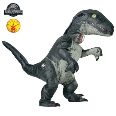 Inflatable Dinosaur Velociraptor Blue Costume By Jurassic Park Rubie's - image 1 of 4