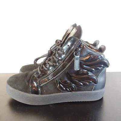 Giuseppe Zanotti Sneakers Rare Black Blue Velvet Cruel Wings Donna Size 6 US - Image 1 of 4