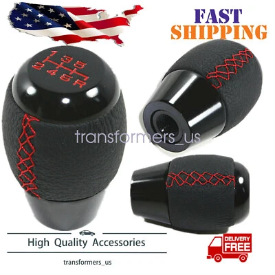 Palanca de cambios manual de 6 velocidades de cuero negro estilo deportivo Si para Honda y Acura Foto 1 de 4