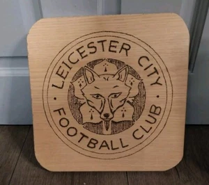 Handmade Leicester City Club Crest Plaque. Burnt Into Wood. Pyrography - Picture 1 of 1