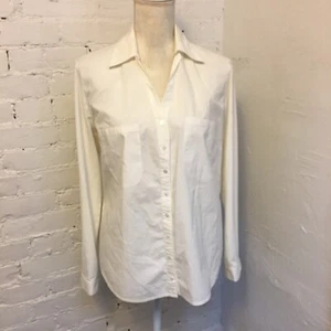 Anne Fontaine cotton and knit Chelsie top dual neckline white size 46 - Picture 1 of 9
