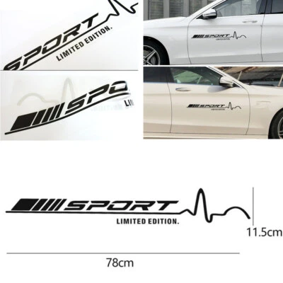 2x Calcomanías de vinilo negras impermeables para puerta lateral de coche de carreras para Mercedes Benz Foto 1 de 4