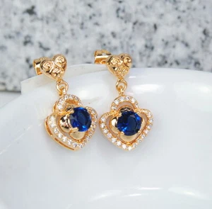 Ohrringe Elegante Damen- Ohrringe Filled Gold K18 /750er Edelstein Safier,Topas - Bild 1 von 2