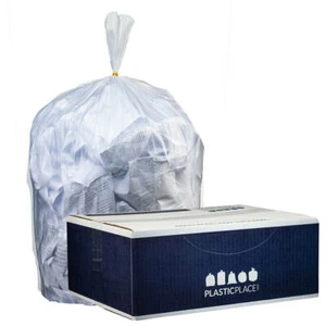 Plasticplace 55-60 Gallon Clear High Density Trash Bags, 200 Count - Picture 1 of 8