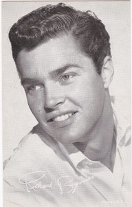 EXHIBIT CO. ARCADE ACTOR CARD 1960's RICHARD BEYMER!! RARE, POPULAR CARD!!