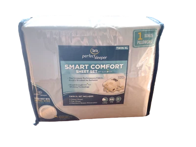Комплект простыней Serta Perfect Sleeper Smart Comfort с Nanotex Twin Xl ~ серый ~ НОВЫЙ - Изображение 1 из 2