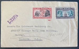 1940 Aukland New Zealand Cover To Chicago Daily News Chicago IL Usa - Picture 1 of 2