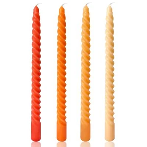 10 Inch Spiral Taper Candles for Home Decoration 4 Pack Orange-Gradient Candl... - Picture 1 of 8