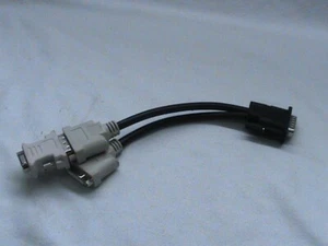 1 NEW DVI DUAL LINK SPLITTER CABLE DMS59 MALE TO 2X DVI-I + DVI-I TO VGA ADAPTER - Picture 1 of 6