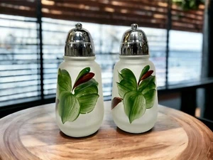 Vintage Hazel Atlas Hand Painted Salt and Pepper Shaker Set 1950s - Picture 1 of 7