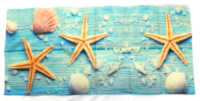 17 дюймов x 72 дюйма декоративный баннер настенное искусство морские звезды ракушки холст ткань печать - Изображение 1 из 4