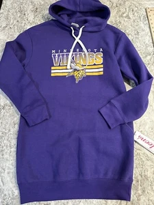 NWT Junior Women’s Minnesota Vikings Hoodie Tunic Purple Medium 7/9 NFL - Picture 1 of 9