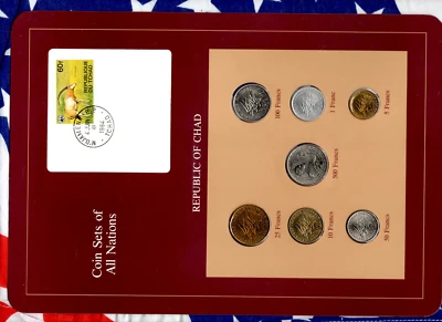 Coin sets of all Nations Chad W/C 1976-1983 UNC 100 Francs 1982 500 Fr CAS 1976A - Image 1 of 2