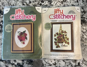 Jiffy Stitchery Kit Lot Of 2”Single Blossom Strawberries”, “Coleus” - Picture 1 of 4