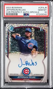 Bowman Chrome Jefferson Rojas Speckle Auto 2023/299 PSA 10 GEM Cubs 1st - Imagen 1 de 2