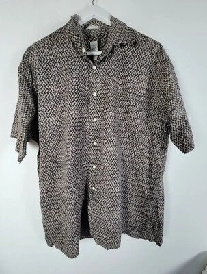 Burma Bibas Shirt Men's XL Black 60 Singles Lawn Cotton Button-Up Pocket Casual - Image 1 of 4