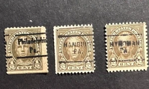 2 - 1922 US Stamps - Scott# 551 Precancels - Used - Pennsylvania - Picture 1 of 2