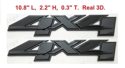 2 PIEZAS Negro Brillante 3D 4x4 Cama Emblemas Traseros Insignias Calcomanía Ajuste Silverado GMC Sierra Foto 1 de 4