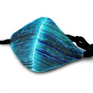 Glasfaser Maske LED Farbwechsel USB Wiederaufladbar Leuchtende Gesichtsabdeckung  - Bild 1 von 9