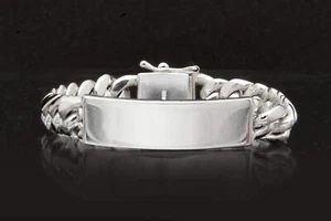 8.5" 80g Heavy Biker Miami Cuban Curb Chain Link Sterling Silver 925 ID Bracelet - Picture 1 of 9