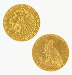 $5 Half Eagle Indian Head XF oro crudo (año aleatorio) - Imagen 1 de 2