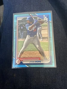 2024 Bowman Draft - Zyhir Hope - Sky Blue Parallel #/499 Dodgers #BD-139 - Picture 1 of 2