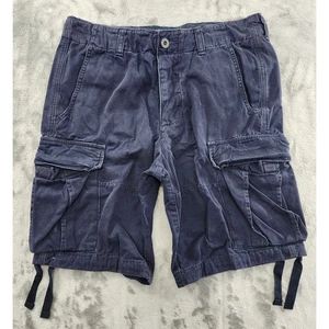 Vintage Abercrombie and Fitch Button Fly Cargo Short Size 31 Blue Y2K Streetwear - Picture 1 of 10