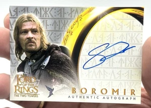 2002 Topps The Lord of the Rings The Two Towers BOROMIR SEAN BEAN AUTO - Picture 1 of 9
