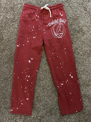 Mens Grateful Dead Sweatpants Size Medium M Straight Leg Pockets Jerry Garcia - Imagem 1 de 3
