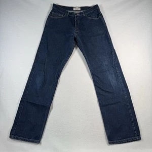 Levis Jeans Mens 34 Blue Straight Regular Fit Mid Rise Dark Wash - Picture 1 of 10