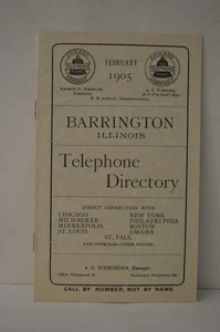Barrington Illinois Telephone Directory Original February 1905 - Picture 1 of 1