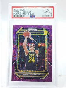 WALKER KESSLER 2022-23 PRIZM ROOKIE PURPLE FAST BREAK GEM RC /75 PSA 10 Q4437 - Picture 1 of 2