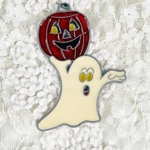Vintage Geist mit Kürbis Jack O’ Laterne Sonnenfänger Herbstdeko - Bild 1 von 4