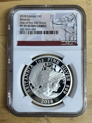Britannia Spirit of a Nation 2018 GB Reino Unido NGC PF70 uno de los primeros 200 golpeados Foto 1 de 3