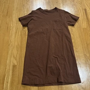Everlane The Organic Cotton Weekend Tee Dress Brown Small - Picture 1 of 5