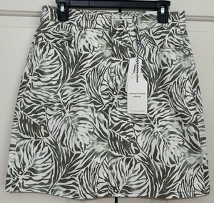 Minigonna donna Tommy Bahama taglia 4 verde foglia di tè bianca nuova con etichette $118 - Foto 1 di 6