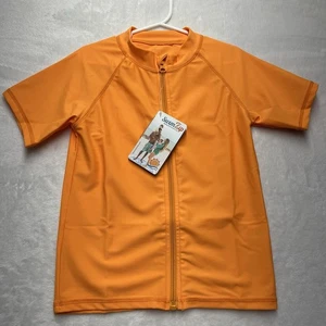 SwimZip Rashguard Niños 6-8 UPF50+ Manga Corta Naranja NUEVO - Imagen 1 de 6