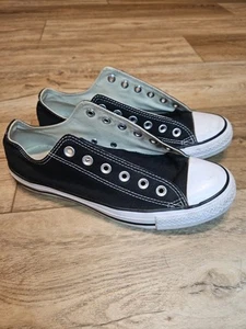 Converse Chuck Taylor Low Top Black No Laces Mens 7.5 Women's 9 - Picture 1 of 7
