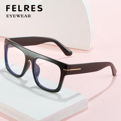 Gafas de lectura cuadradas de gran tamaño anti luz azul hombres mujeres montura grande   - Imagen 1 de 4