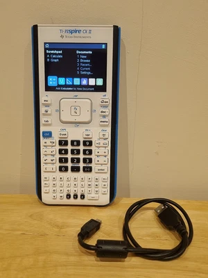Texas Instruments TI-Nspire CXII White Graphing Scientific Calculator + Cable - Image 1 of 4