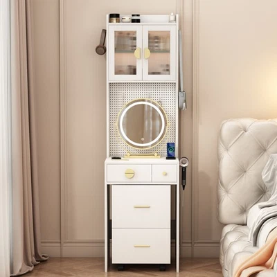 Makeup Table Storage Drawers Stool Compact Vanity Desk w/ Mirror LED Lights NEW - Image 1 of 4