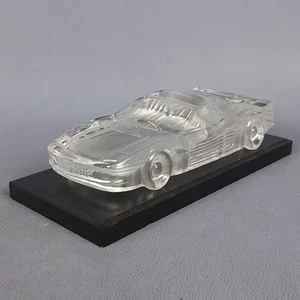 Briefbeschwerer Crystal Ferrari Testarossa Mit Basis Holz Design Vintage 1980 - Bild 1 von 14