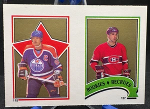1987-88 O-Pee-Chee Sticker #115 Wayne Gretzky Shayne Corson - Picture 1 of 10