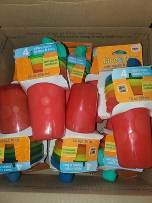 Take & Toss Sippy Cups Resuable 10 oz Tazas de plástico con tapas 8 paquetes  Foto 1 de 2