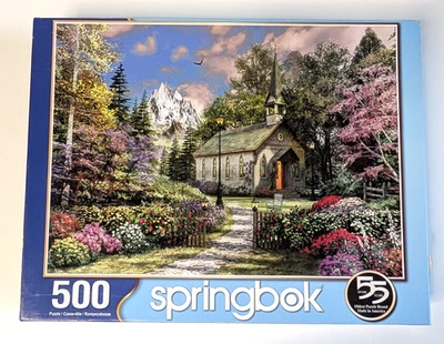 Springbok Mountain View Chapel 500pc Jigsaw Puzzle 18" x 23.5" - Image 1 of 4