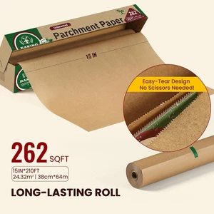 Rotolo di carta pergamena non sbiancata 15 pollici x 210 piedi per cottura - 262 piedi quadrati con costruzione... - Foto 1 di 6